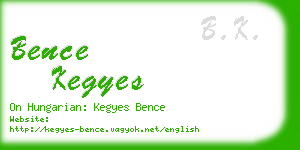 bence kegyes business card